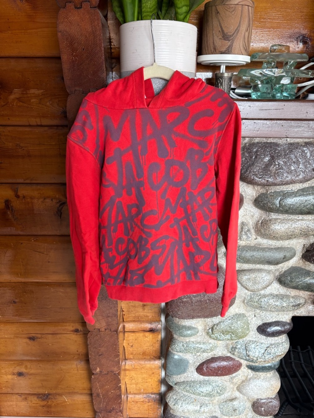 Little Marc Jacobs - Kids Boys - Red Graffiti Logo Hoodie - Size 8 (126) (8 y/o)